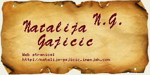 Natalija Gajičić vizit kartica